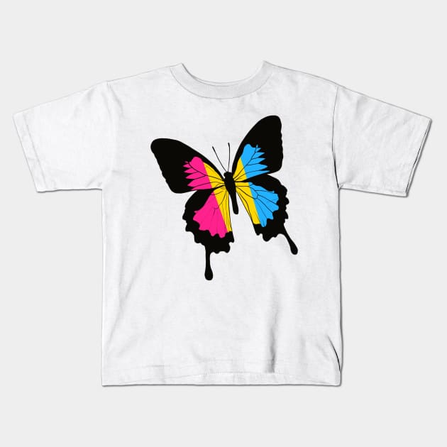 Pansexual Butterfly Kids T-Shirt by notastranger